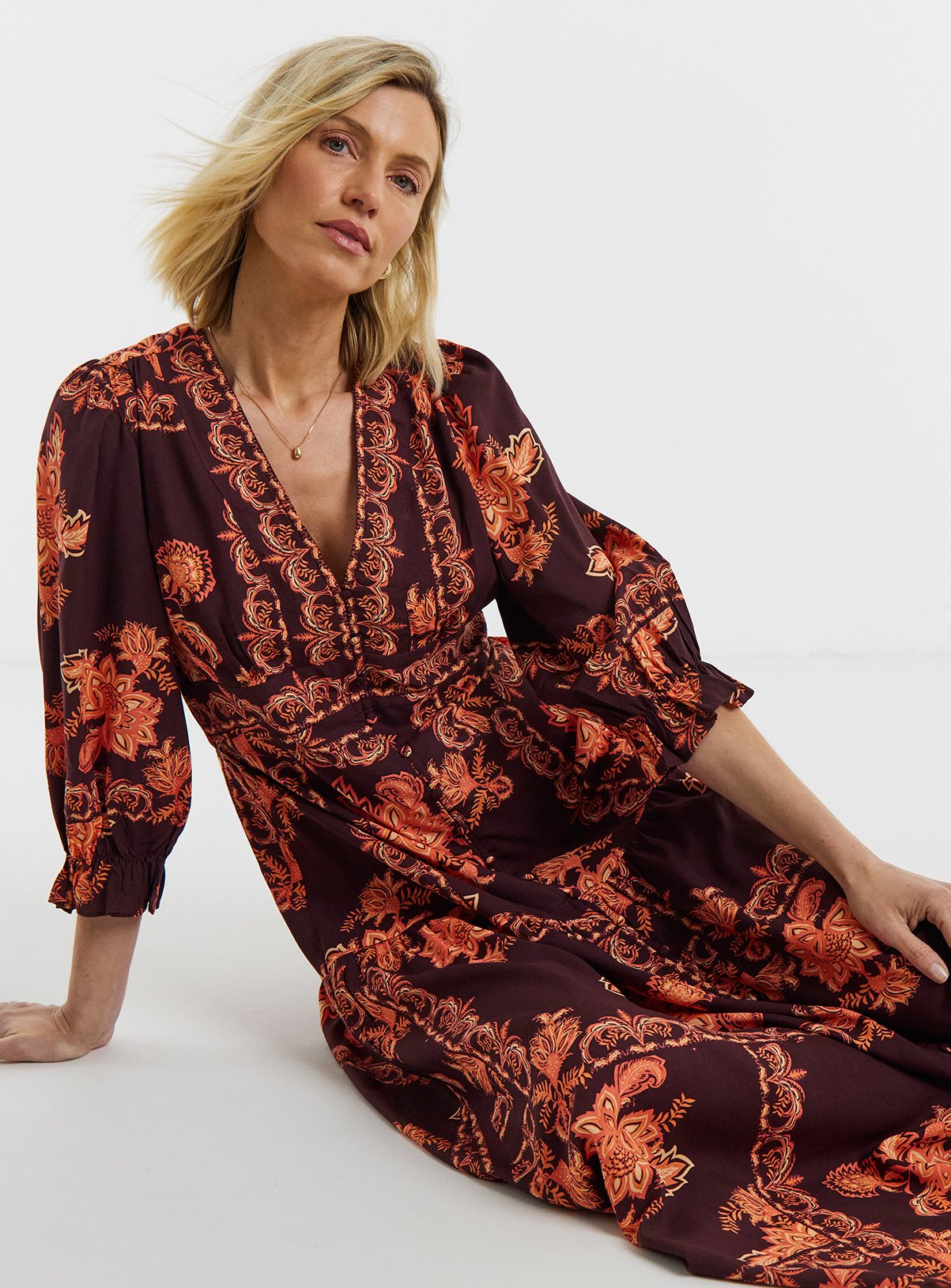 JD WILLIAMS Waist Detail Maxi Dress 24 - Image 3 thumbnail